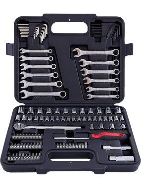 121-Piece Mechanic Tool Set - Socket Wrench Kit for Home, Car & Automotive